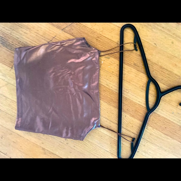 Brown metallic crop top - Picture 3 of 3